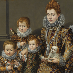 Moglie del nobile Pierino Maselli, con sei dei suoi figli (cinque figli e sua figlia Verginia)