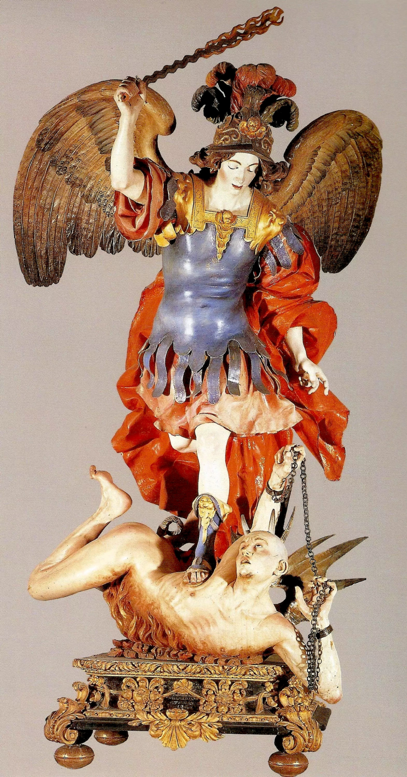 El arcángel san Miguel venciendo al demonio.
