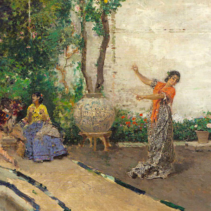 Bohemia bailando en un jardín de Granada