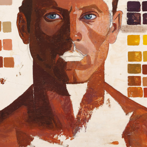 Retrato de hombre con escala de colores