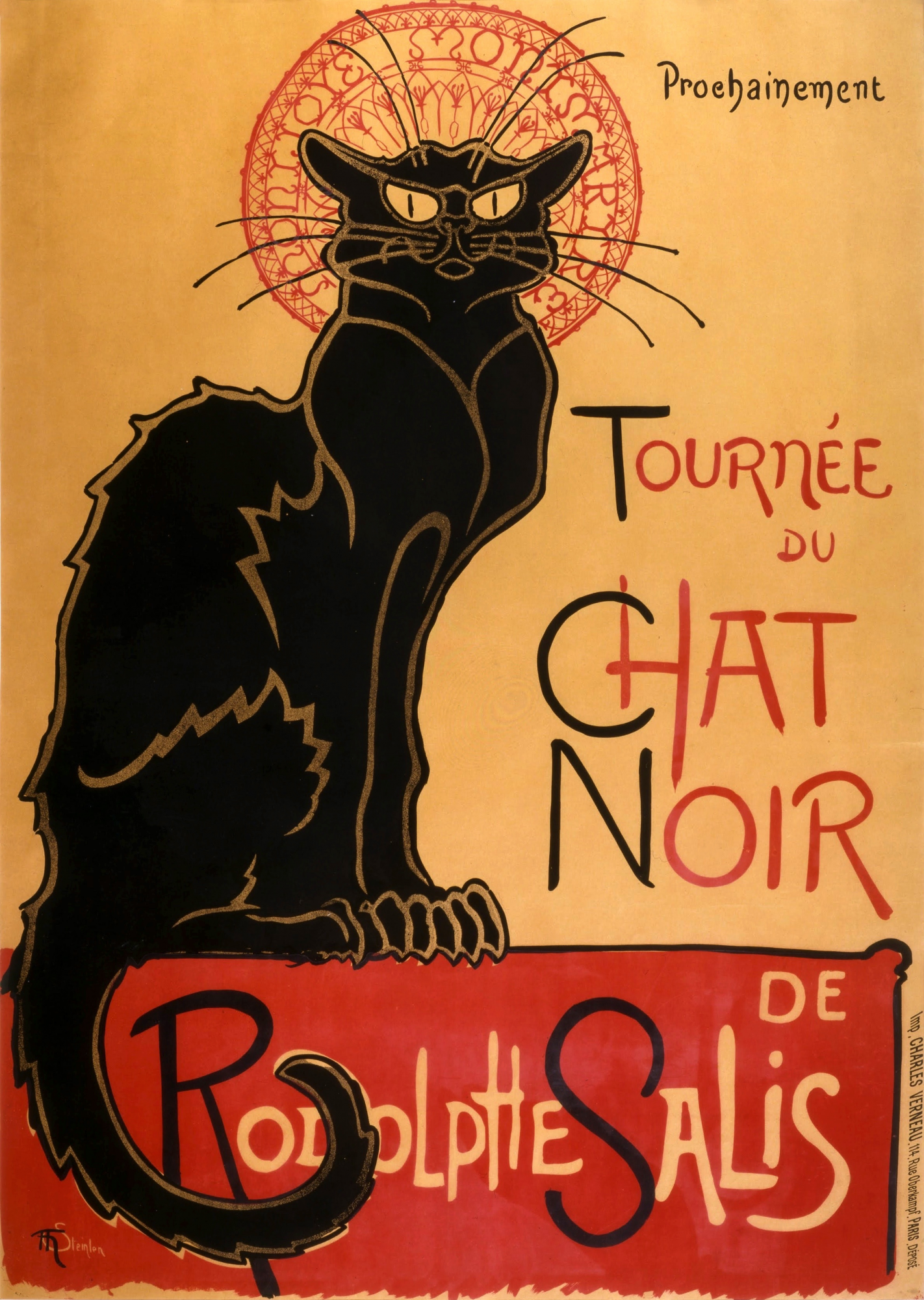 rojo S t Consciente de El gato negro - Théophile Alexandre Steinlen - Historia Arte (HA!)