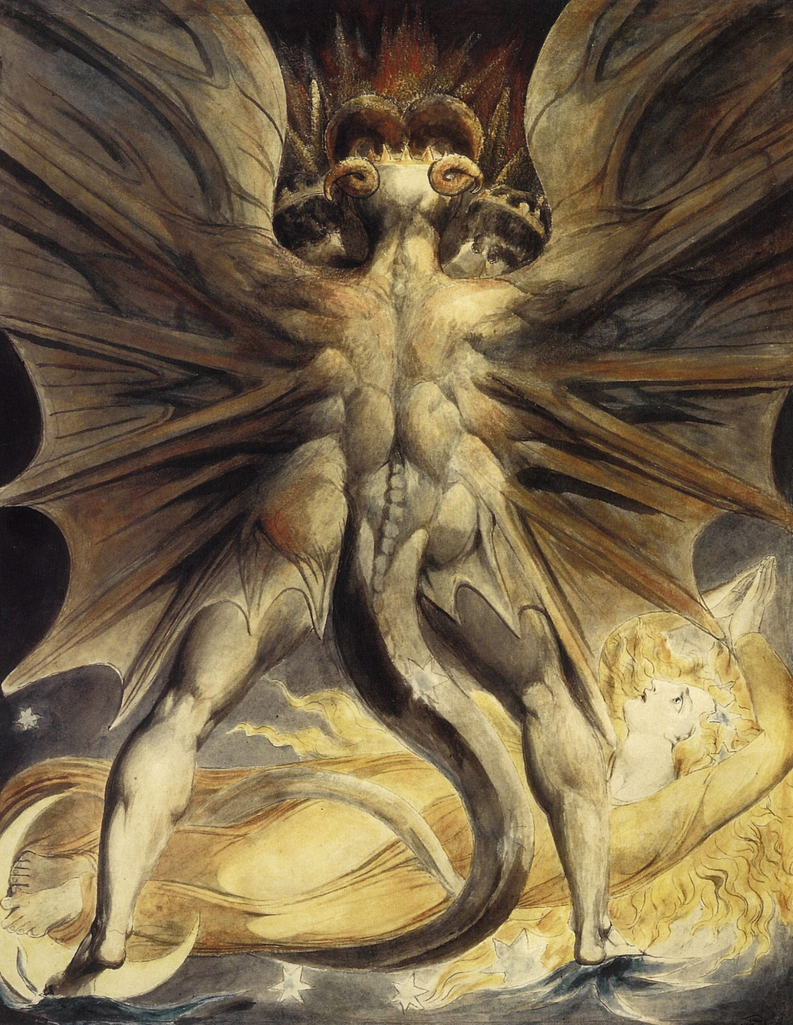 El Gran Dragón Rojo y la Mujer revestida en Sol - William Blake - Historia  Arte (HA!)